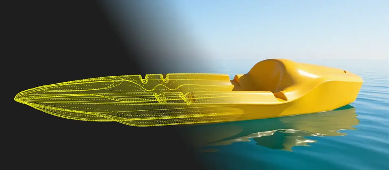 Rotasyonla üretilmiş bir kano