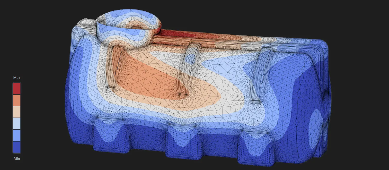 Yatay Polietilen depo hidrostatik yer değiştirme + sonuç tablosu